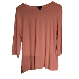 New With Tags J Jill Wearever Apricot Pink Boat Neck 3/4 sleeve Large Petite
